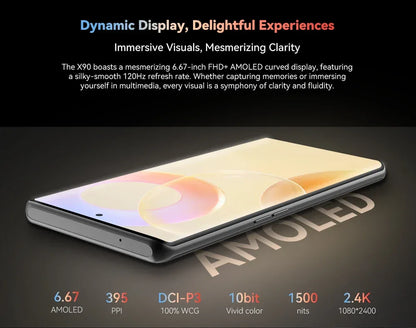 [NEW] CUBOT Android Smartphone X90, 6.67" AMOLED Curved 120Hz Display, 32GB RAM (16GB+16GB), 256GB ROM, Helio G99, NFC, 100MP