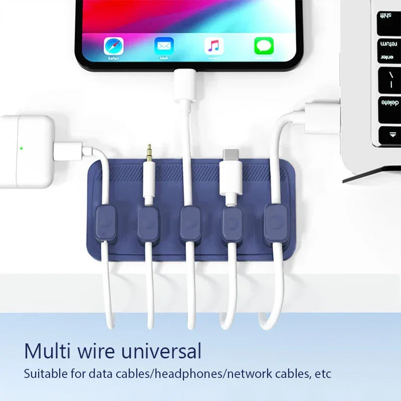 Magnetic Cable Management Holder Desktop Cable Clip Multipurpose Cord Keeper For Home Office For Mouse Charging Cables Storage