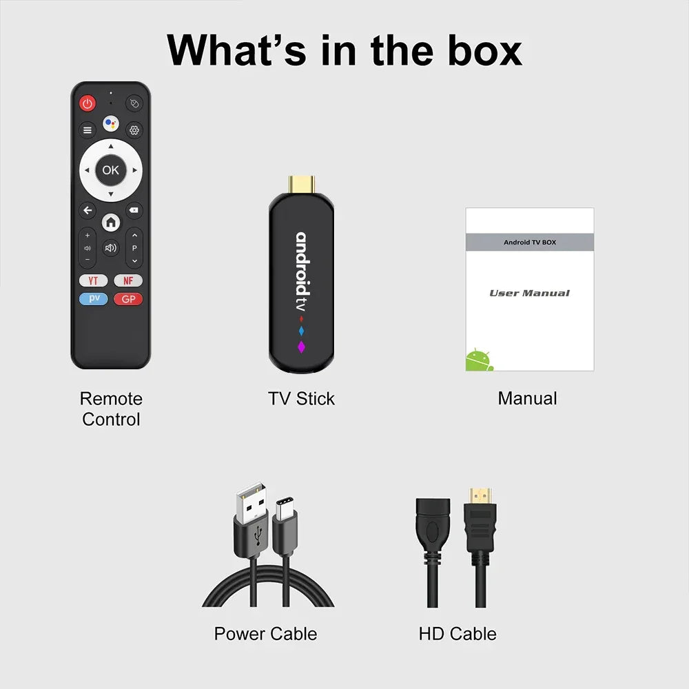 Android TV Stick S905L3 H96 MAX Android 14.0 4K Quad Core 2.4G 5G Wifi BT Home Media Player Voice Assistant Smart TV Stick