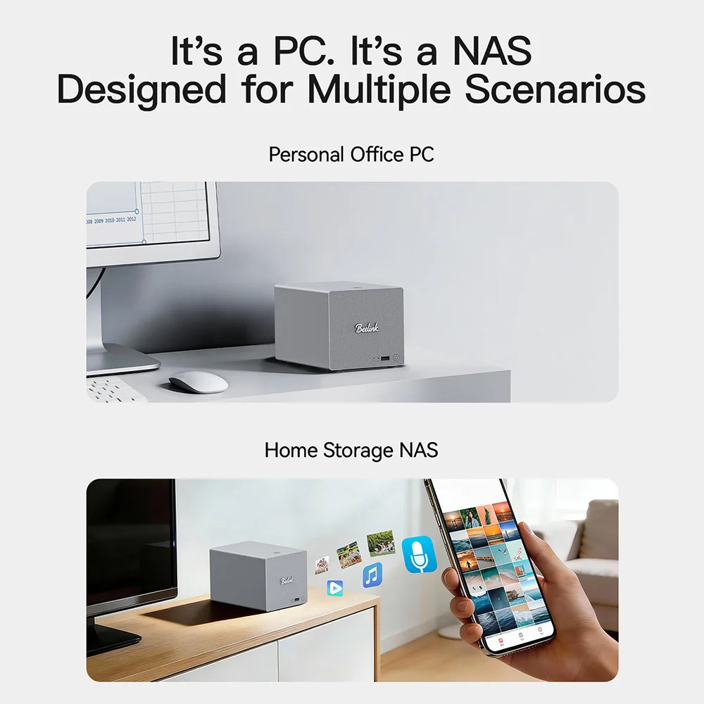 Beelink ME Mini ME Pro Intel Twin Lake N150 LPDDR5 4800MHz 16GB RAM 1T SSD WiFi6 4K Dual Lan Home Network Storage NAS Mini Host