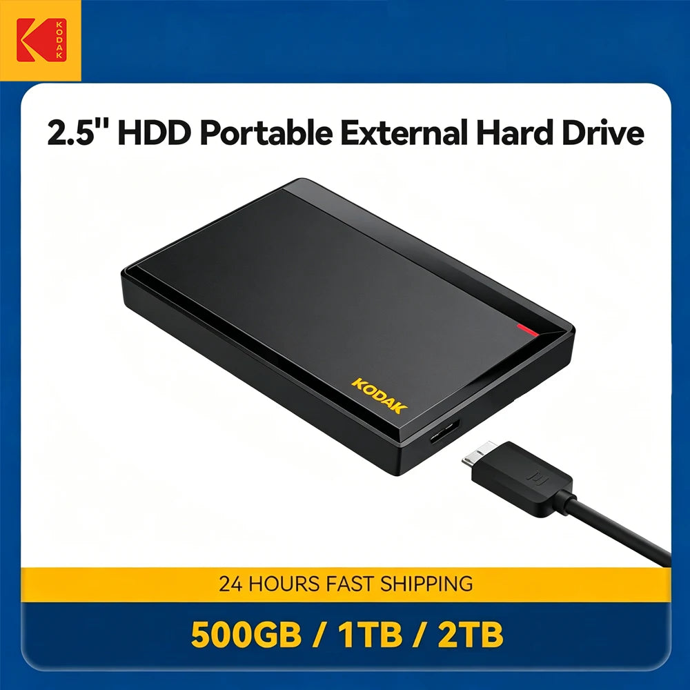 KODAK P190 Portable External Hard Drive 500GB 1TB USB 3.0 HDD Mechanical Mobile Disk for PC Laptop Gaming Storage