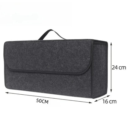 Car Trunk Soft Felt Storage Box - Large Anti-Slip Compartment Organizer, Auto Boot Storage Accessories