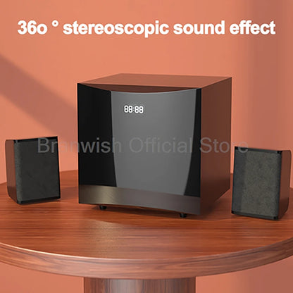 2.1 Sound Box Amplifier 31W High Power Bluetooth Speaker 4 Inch Subwoofer Home Theater Home Cinema 360°Sound System PC Audio Set