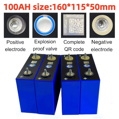 3.2V 360ah 340ah 100ah Lifepo4 Grade A battery 3C high-power energy storage rechargeable battery IY olf solar energy camping