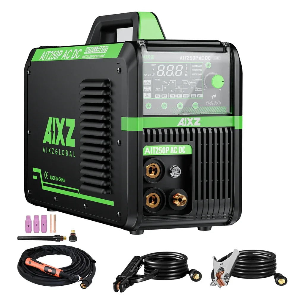 AIXZ 250A 5 in 1 HF TIG Welder AC/DC Aluminum Welding MMA/ARC/Argon Digital Pulse 2T/4T IGBT Inverter Stainless Welding Machine