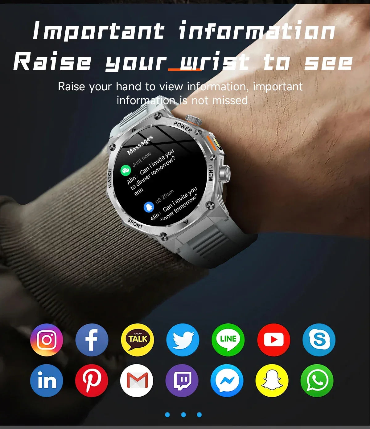 2026 800mAh Super Capacity Battery Adult Men Smart Watch 1.8-inch Large Screen Bluetooth Call IP68 Waterproof SmartWatch Sports