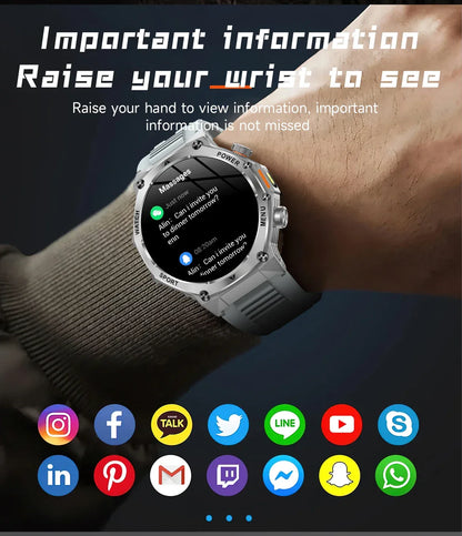 2026 800mAh Super Capacity Battery Adult Men Smart Watch 1.8-inch Large Screen Bluetooth Call IP68 Waterproof SmartWatch Sports