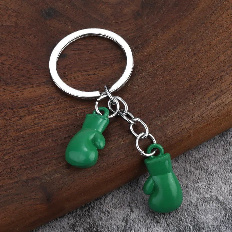 Boxing gloves keychain, Bojue gym membership event, gift giveaway, simulated fitness equipment keychain