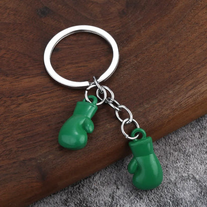 Boxing gloves keychain, Bojue gym membership event, gift giveaway, simulated fitness equipment keychain