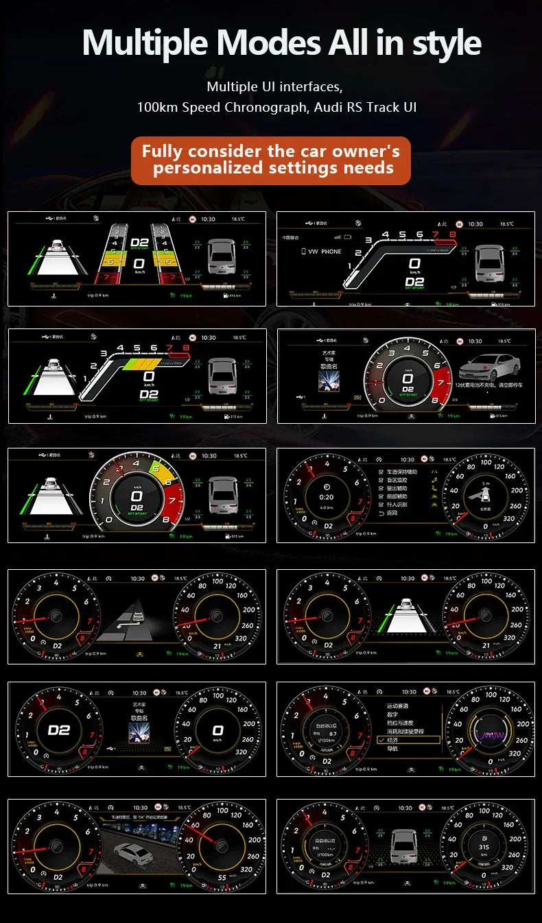 12.3'' LCD Digital Instrument Cluster for Volkswagen Maiden B6 B7 CC 2007 8 9 10 11 Years Ntg4.5 Car Radio Dashboard Cockpit