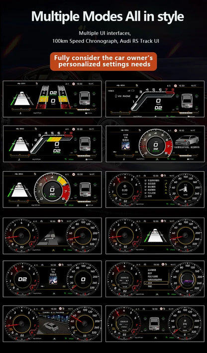 12.3'' LCD Digital Instrument Cluster for Volkswagen Maiden B6 B7 CC 2007 8 9 10 11 Years Ntg4.5 Car Radio Dashboard Cockpit