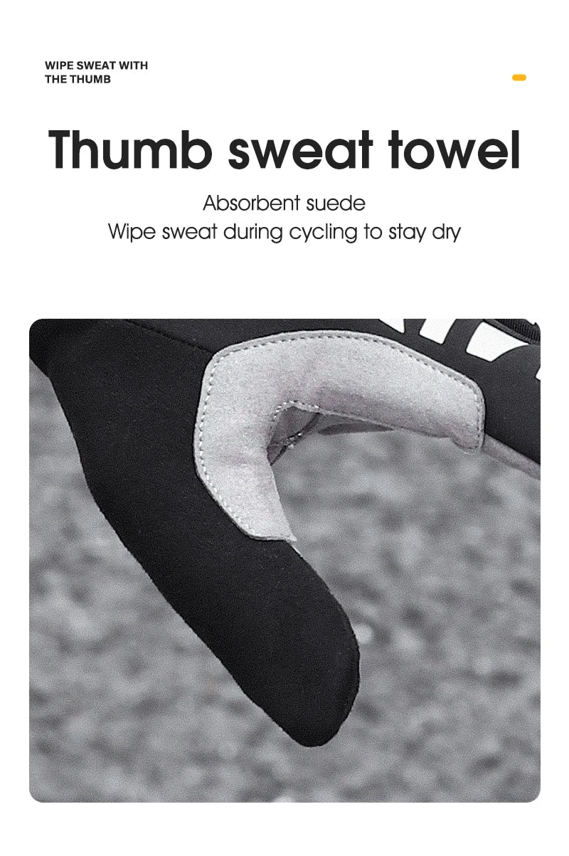 WEST BIKING Winter Warm Cycling Gloves Reflective MTB Road Bicycle Men's Windproof Thermal Anti-slip Touch Screen Sports Gloves
