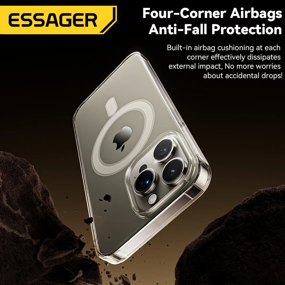 Essager Magnetic Case for iPhone 15 14 13 12 Pro Max Case Shockproof Cover for iPhone 14 Pro Max 15 Plus 15pro Macsafe TPU Cases