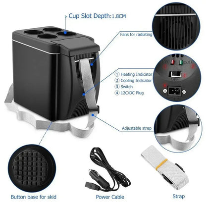 Portable Mini Car Refrigerator Electric Refrigerator Freezer Warmer Dual Purpose Suitable for Camping RV Bar Travel Refrigerator