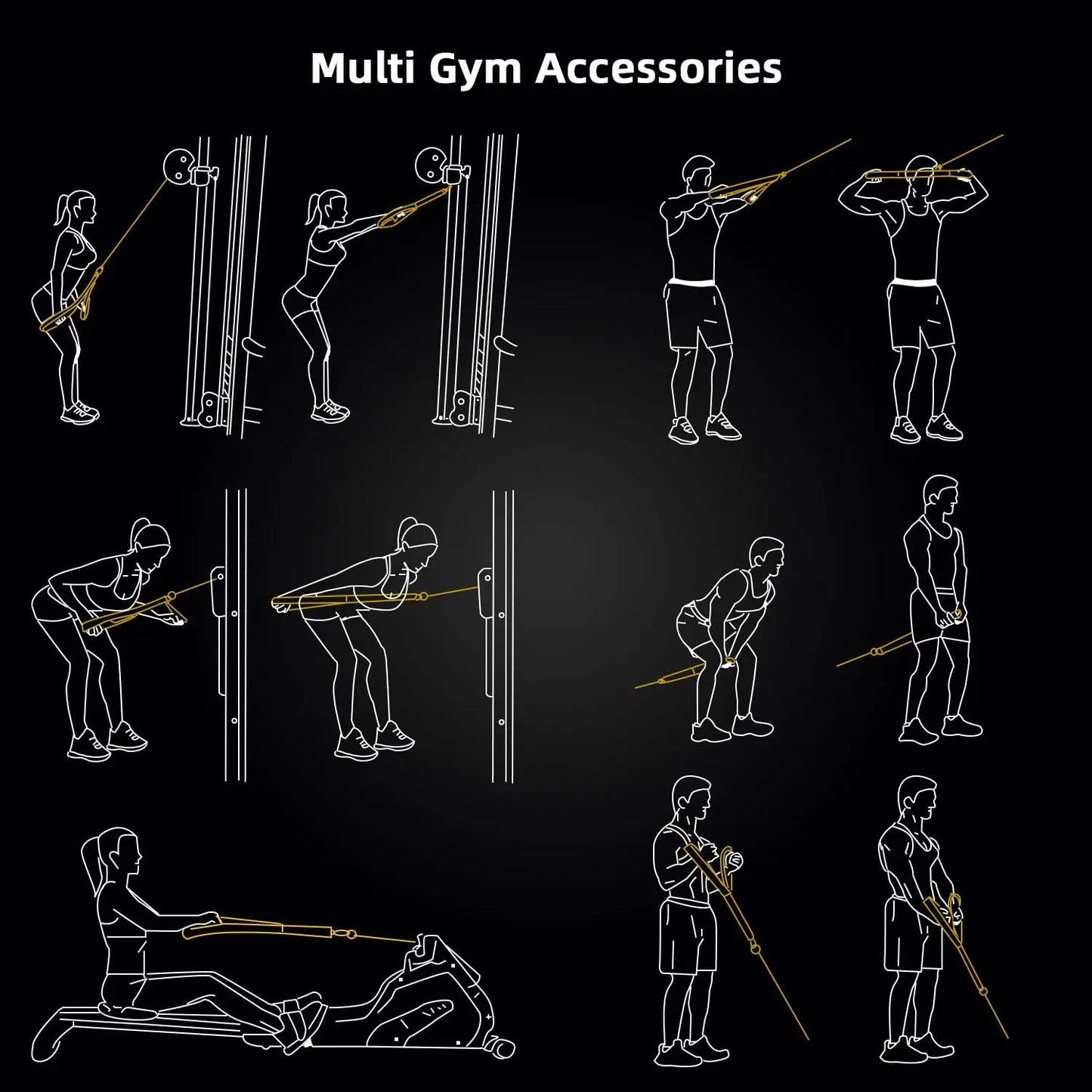 Fitness Triceps and Abdominal Strap Tricep Rope Pulldown Cable Attachment for Weight Lifting Bodybuilding Strength Training