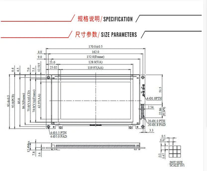 240128 LCD Winstar WG240128A WG240128A-TFH-VZ# Graphic LCD Display Module LED Backlight 240x128