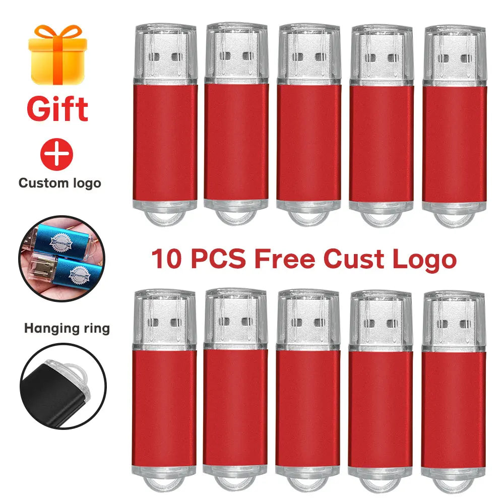 10PCS/lot Pen Drive 8GB 4GB 2GB 1GB USB Flash Drive 16GB Flash Disk 128MB 256MB 512MB Memory Flash Disk 2.0 Free Custom Logo