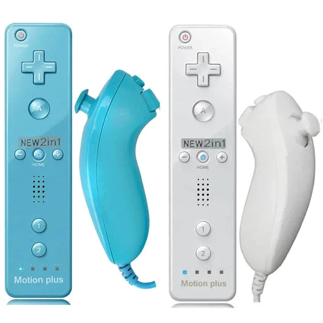 a Whole Set Remote Controller with Nunchuck Controller for  Wii Games Control for Wii Console Wireless Gamepad with Motion Plus