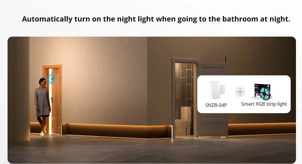 SONOFF SNZB-04P Sonoff Zigbee Door Sensor SNZB 04P Local Smart Scene Linkage Tamper Alert Home Security Work with Alexa Google