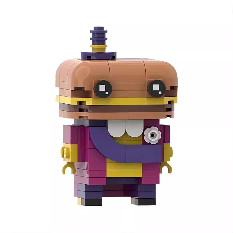 Bricklink Friends Fast Food Restaurant Anime Figures Bricks Head Ronald Milkshake Grimaced Building Blocks Toys Christmas Gift