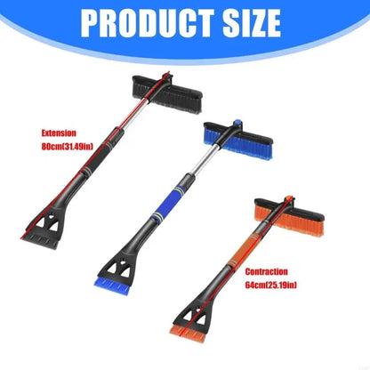 2025 New Three Function Auto Ice Scraper Removal Tool Detachable Design 34 Inch Extendable Rod Foam Cushion Grip For Windshield