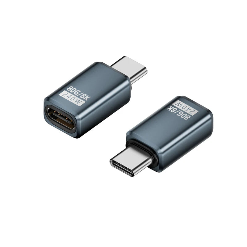 PD240W 80Gbps USB C Adapter Type C Female to Male Adapter Extender 8K@60Hz Fast Charging Converter for iPhone Xiaomi Macbook