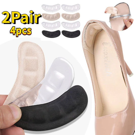 1/2Pair Silicone Pads Forefoot for Women's Shoes Non-slip Insert Self-adhesive Heel Gel Insoles Heels Sandals Anti-Slip Foot Pad