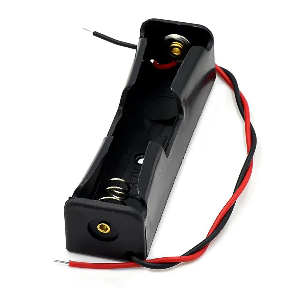 1 2 3 4 Slot DIY Batteries Clip Holder Container Plastic 18650 Holder Box with Wire Lead Black for 18650 3.7V Battery