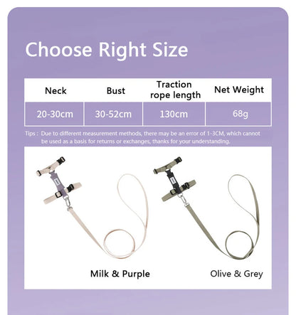Cat Harness Leash Set Traction Rope Kitten Chest Strap Pet Outdoor Supplies for Pet Breathable Harness Leash Puppy Cat Vest