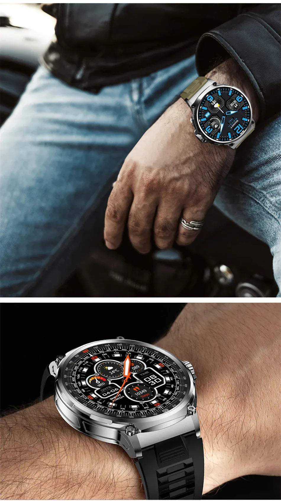 2025 New Military GPS V69 Smart Watch Men 1.85 inch 710 mAh Heart Rate GPS Sports IP68 Waterproof Bluetooth Talk  Smartwatch Man
