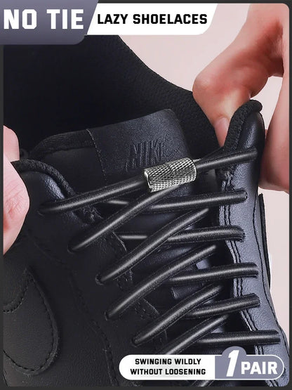 New Elastic Laces Sneakers Tennis Round Shoe laces Without ties Kids Adult Rubber Bands No Tie Shoelace Shoe Accessories