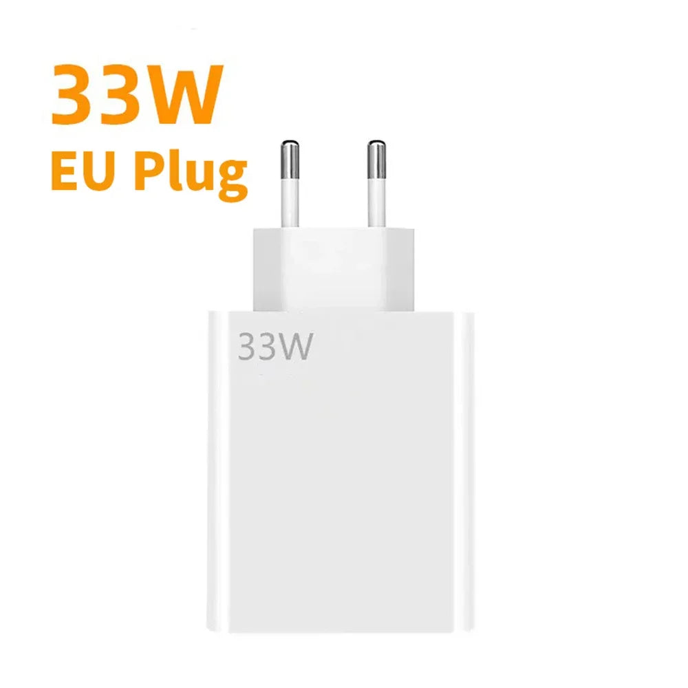 33W USB Fast Charging Charger with 6A Type C Cable Mobile Phone Adapter For iPhone 15 Xiaomi 14 Redmi 13 12 Samsung Wall Adapter
