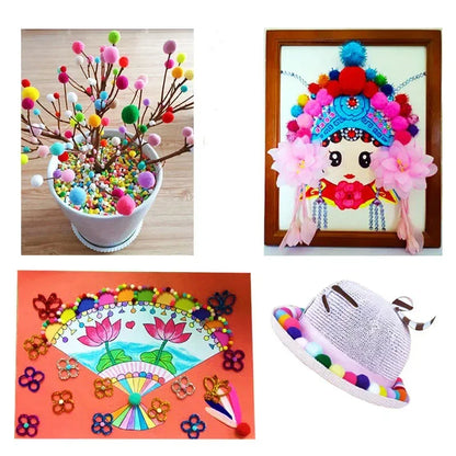 Mini Pompom Mixed Soft Round Pompones Balls Fluffy Pom Pom for Kids DIY Garment Handcraft Craft Supplies 8/10/15/20/25/30mm