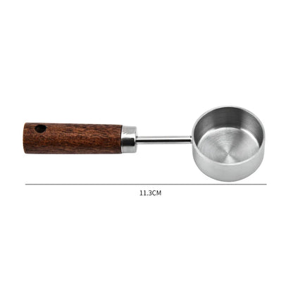 15ml Stainless Steel Measuring Spoon Tablespoon Coffee Scoop Wood Handle Sugar Powder Coffee Bean Measure Spoon Kitchen Tools