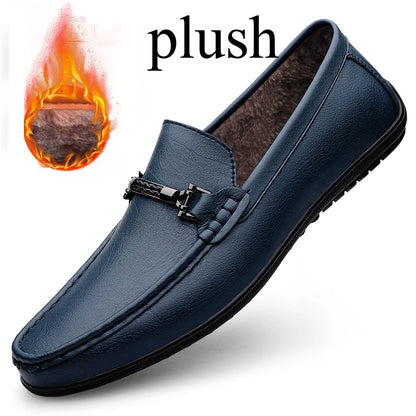 Men Loafers Slip on White Leather Shoes Casual Fashion Luxury Shoes Designer Italian Brand Loafer Moccasins Four Seasons