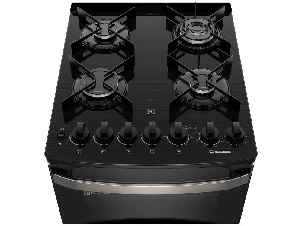 4 Stove with Electrolux Glass Table Black with