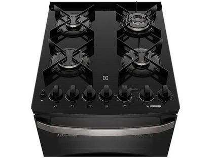 4 Stove with Electrolux Glass Table Black with