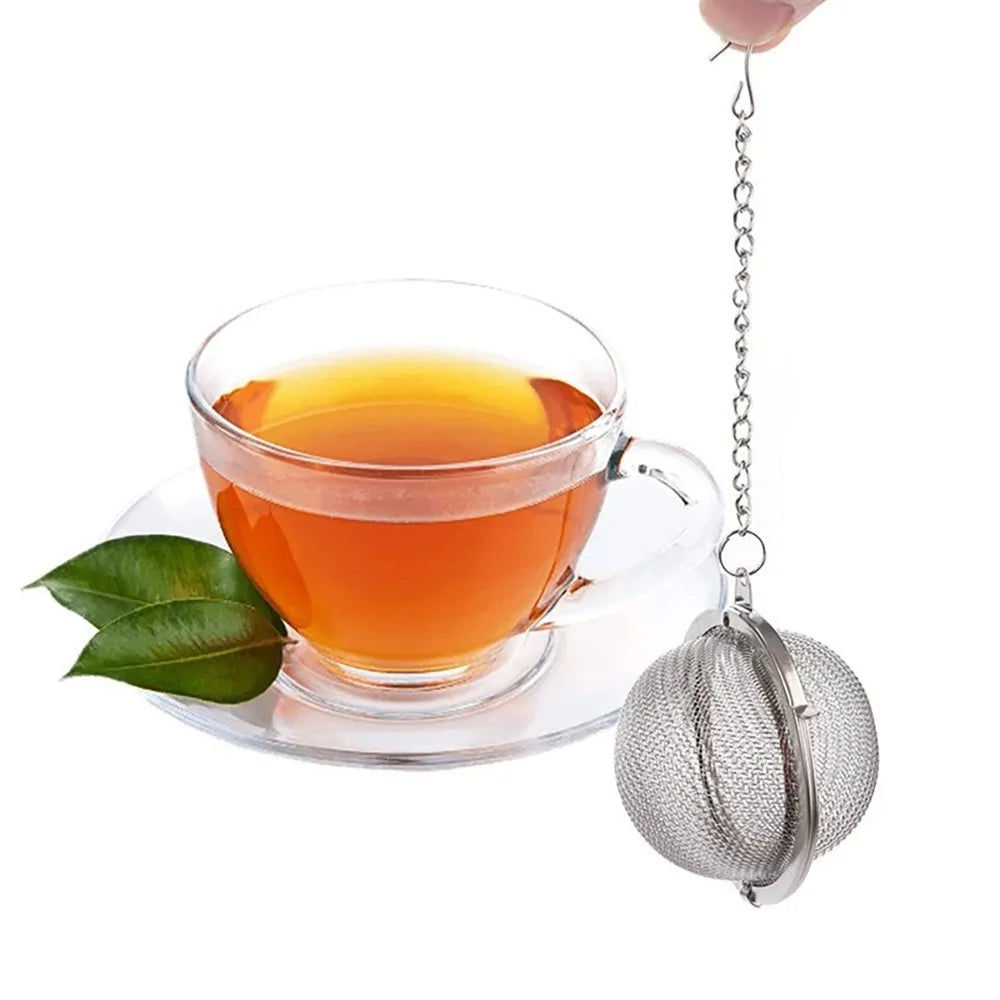 Stainless Steel Tea Ball Mesh Infuser Strainers 2pcs Tea Filter Interval Diffuser Tea Ball Loose Leaf Tea Strainer Kitchen Tools