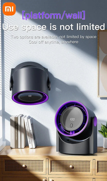 Xiaomi Smart Electric Fan 100 Level Bladeless Fan Portable Small Usb Charge Silent Desktop High-speed Circulating Cooling Fan