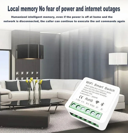 Aubess eWeLink Wifi 16A MINI Smart Switch Support 2-way Control Timer Switch Smart Home Automation Work With Alexa Google Home