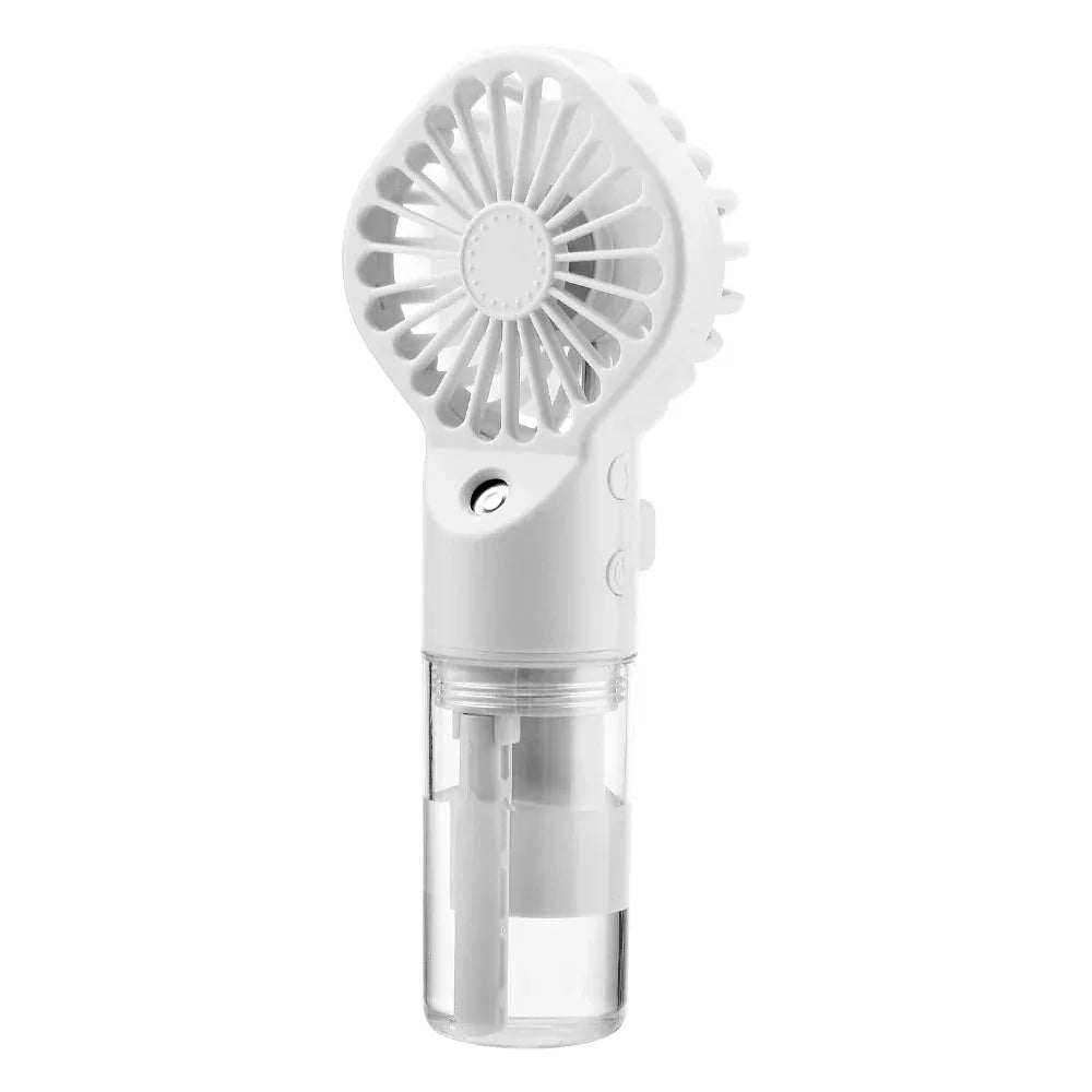 Handheld Mini Quiet Air Cooling Fan Portable Water Mist Fan USB Charging 4 Speed Humidification Spray Fan for Home Office Dorm
