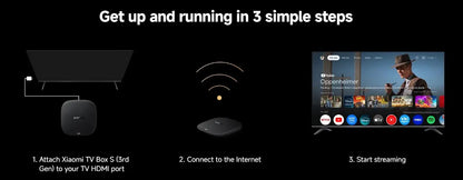 Xiaomi TV Box S 3nd Gen Global Version 2G RAM 32G ROM 4K UHD Dolby Vision HDR10+ Google TV WIFI 6  BT5.2 Google Assistant