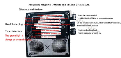 Nvarcher 3.2 inch TEF6686 Full Band Radio Dual speaker Stereo Medium wave short  FM  with 5000MAH lithium battery