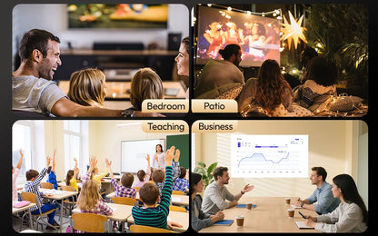 VEVSHAO V50 400ANSI DLP Projector Airplay Miracast 15000mAh Battery Android 9.0 TOF Focus 3D Portable Outdoor Movie Projector