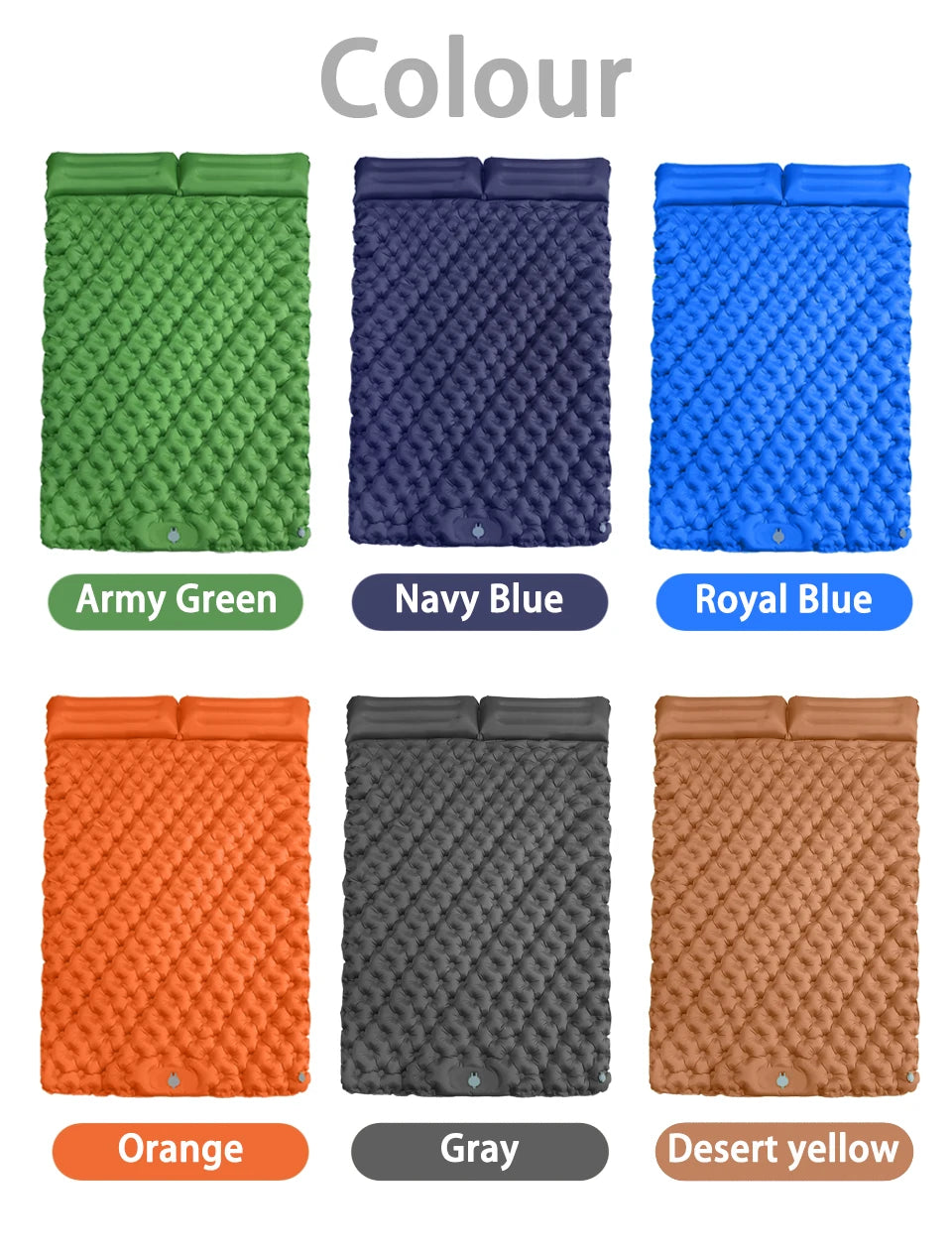 Outdoor Camping Sleeping Pad Folding Sleep Mat Beach Inflat Mattress with Pillows Ultralight Air Mat Travel Hiking New