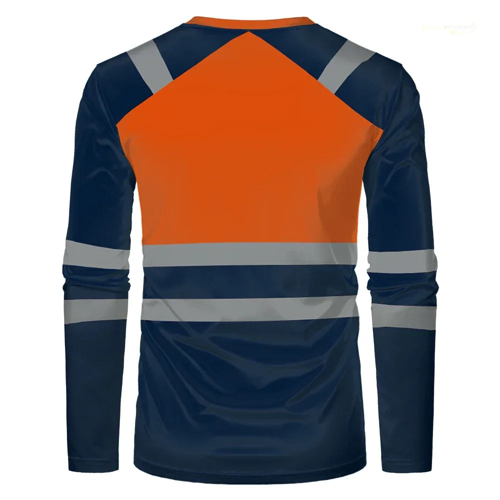 Autumn New High Quality Men's Safety Work Clothing Quick Drying Breathable Work Tops Sweat Wicking Comfort Oversized T Shirt