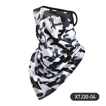 Motorcycle Cycling Face Mask for Men Neck Gaiter Scarf Skull Cap Sun Protection Cover Running Balaclava Bandana with Ear Loops
