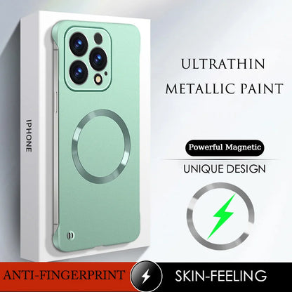 New Slim Thin Matte Metal Painted PC Magnetic Case For Magsafe iPhone 17 Air 17 16 15 14 13 12 Pro Max Plus Frameless Cover
