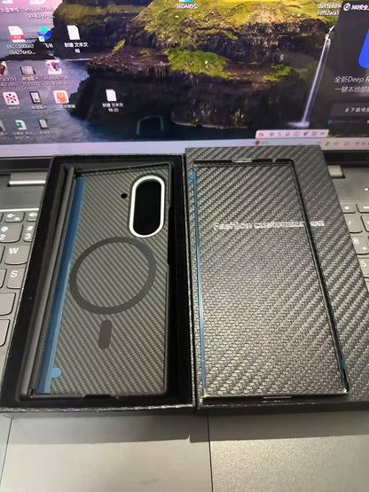 Genuine Aramid Carbon Fiber Magsafe Case for Samsung Galaxy Z Fold 6 Fold 7 Matte Bulletproof Thin Hard Magnetic Wireless Cover
