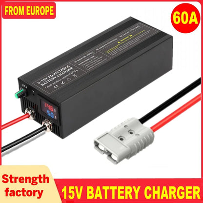 Portable 12V100A Lifepo4 Battery Charger 40A 50A Lithium Battery Charger 60A 85A with Adjustable Voltage and Current Anderson